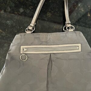 Coach Gabby signature Gray Shoulder Bag with Silver Accents Discontinued